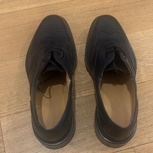 Hermes Classic Black Leather Derbys